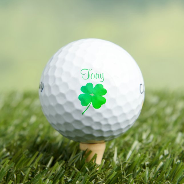Kleeblatt Irish Green St Patricks Day Golf Balls Golfball (Insitu T-Shirt)