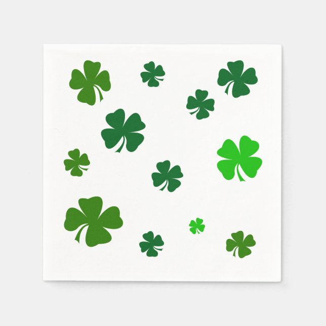 Kleeblatt Irish St. Patricks Day Party Napkins Serviette (Vorderseite)