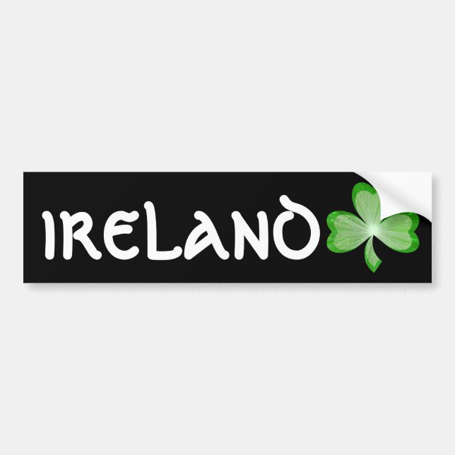 Kleeblatt "Irland" Autoaufkleber schwarz (Vorne)