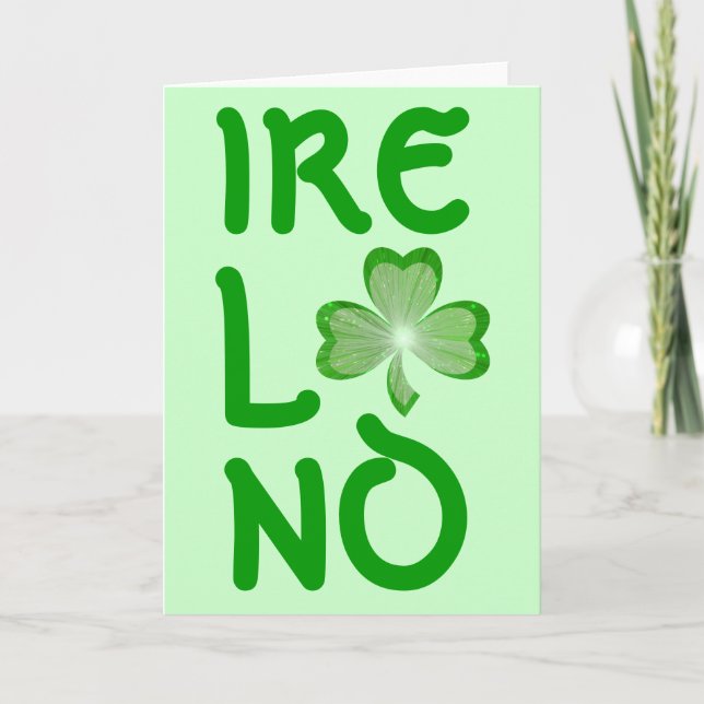 Kleeblatt "Irland" Grün Karte (Vorderseite)