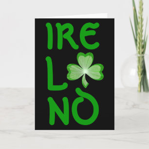 Kleeblatt "Irland" Grüße Karte schwarz