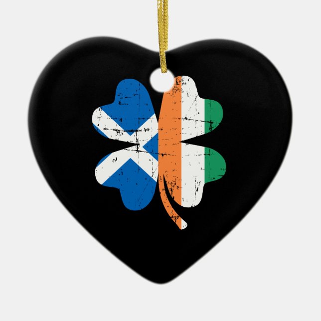 Kleeblatt Irland Schottland Keramik Ornament (Vorne)