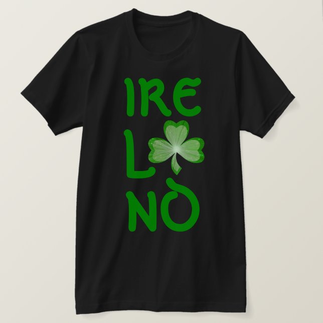 Kleeblatt "Irland" T - Shirt schwarz (Design vorne)