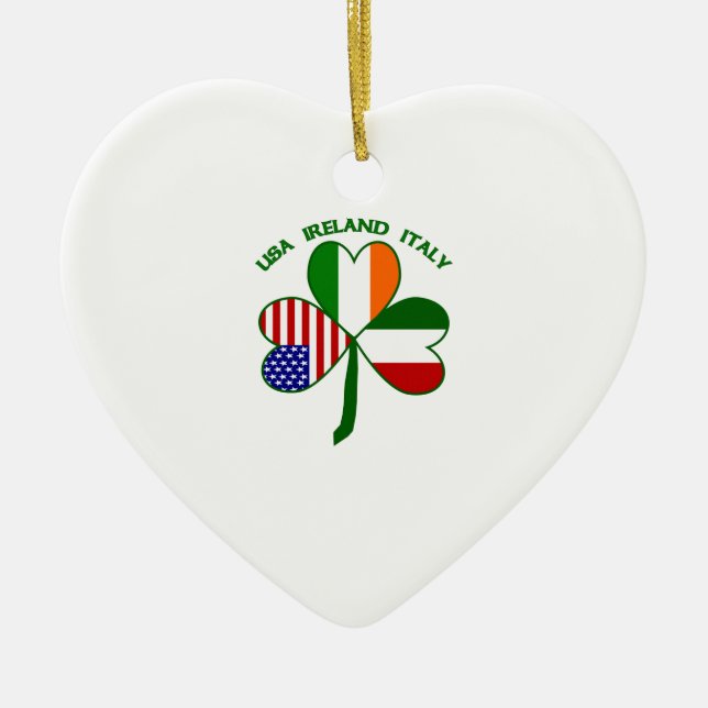 Kleeblatt Italien USA Irland Keramik Ornament (Vorne)