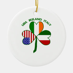 Kleeblatt Italien USA Irland Keramikornament