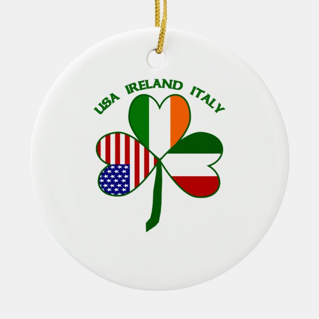 Kleeblatt Italien USA Irland Keramikornament (Vorne)
