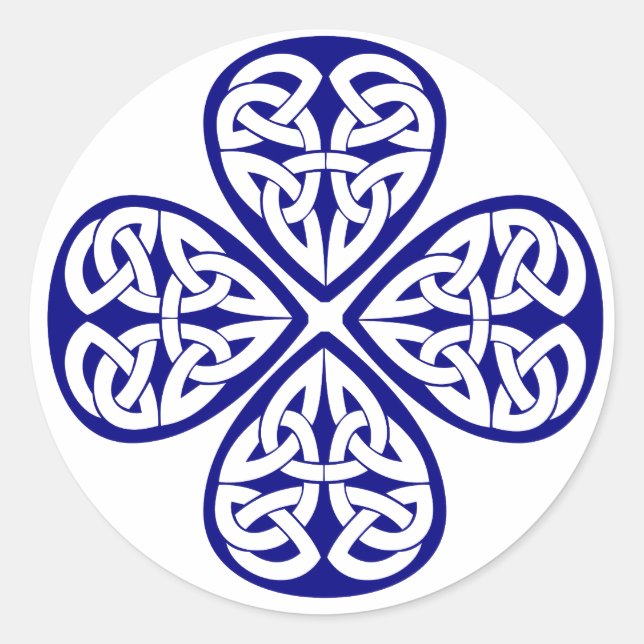 Kleeblatt keltischer Knoten Runder Aufkleber (Vorderseite)