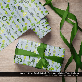 Kleeblatt Kleber Blumenmuster Minimalistisches Mus Geschenkpapier