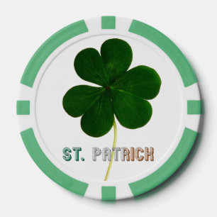 Kleeblatt-Klee-Irland-Poker St Patrick irischer Pokerchips