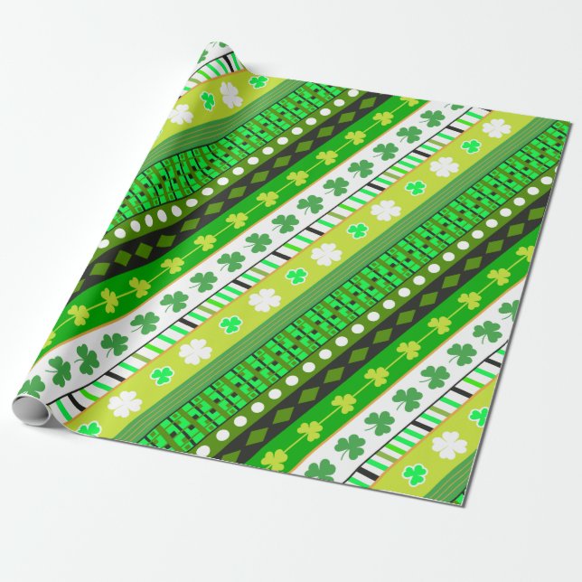 Kleeblatt, Klee Patrick's Day Geschenkpapier (Ungerollt)