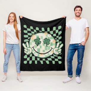 Kleeblatt-Lächeln-Gesicht Lustiger St. Patrick's D Fleecedecke