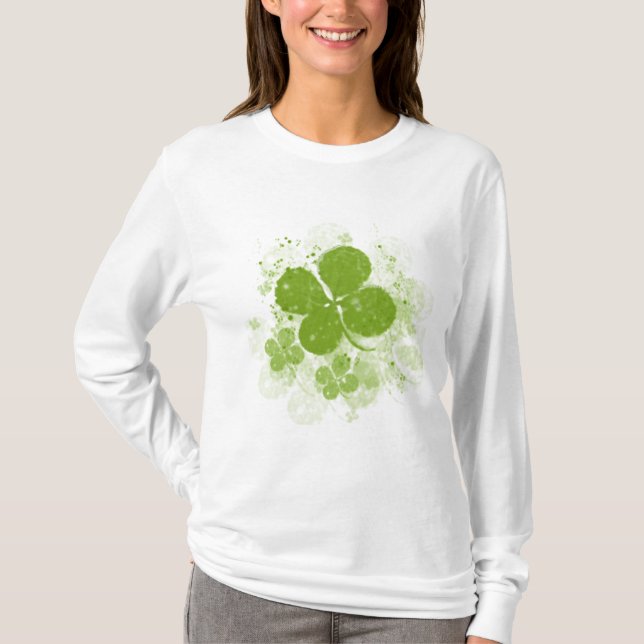 Kleeblatt-lang Sleeved T - Shirt (Vorderseite)