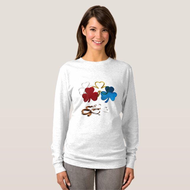 Kleeblatt Langarm Oberteil T-Shirt (Vorne ganz)