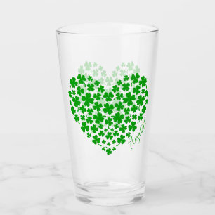 Kleeblatt Leaf Clover Green Heart St Patrick's Day Glas