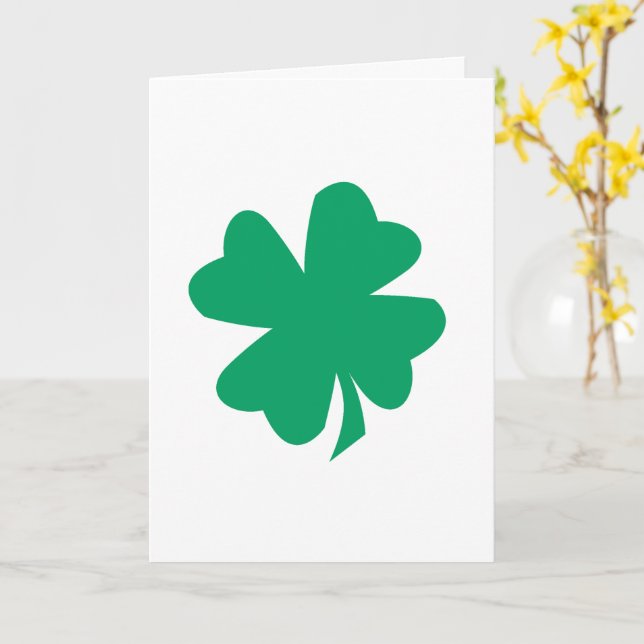 Kleeblatt Leaf St Patrick's Day 2025 Green Irish Karte (Gelbe Blume)