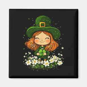 Kleeblatt Leprechaun Girls St Patricks Day L Magnet