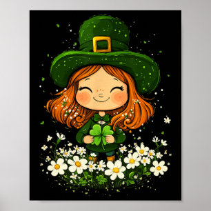 Kleeblatt Leprechaun Girls St Patricks Day L Poster