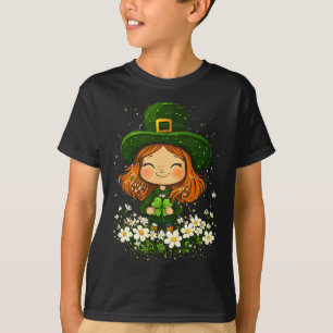 Kleeblatt Leprechaun Girls St Patricks Day L T-Shirt