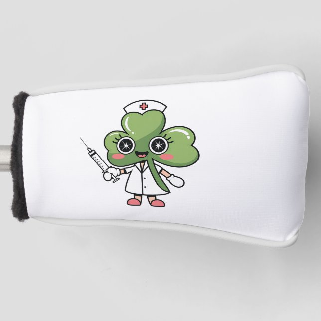 Kleeblatt Lucky Charm Nurse Kawaii Lucky Charm Golf Headcover (Vorderseite)