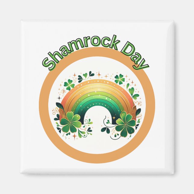 Kleeblatt Lucky Rainbow St. Patrick's Day Magnet (Vorne)