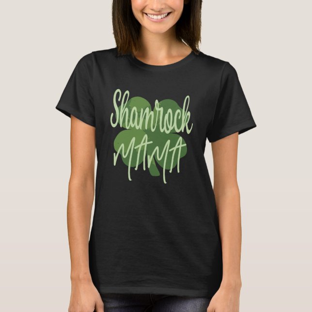Kleeblatt Mama, St. Patty's Day Shirt, St. Patrick T-Shirt (Vorderseite)