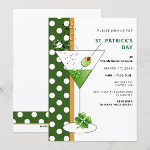 Kleeblatt martini St Patricks Day Party Einladung