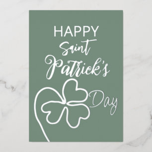 Kleeblatt Minimal/St. Patrick's Day Folien Feiertagskarte