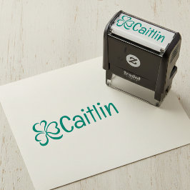 Kleeblatt mit Namens-Signatur-Stempel vorgedruckt Permastempel