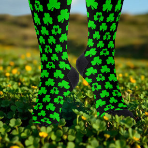 Kleeblatt Monogram Black St Patrick's Day Socks Socken