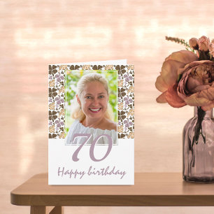 Kleeblatt Muster 70. Geburtstag Foto  Karte