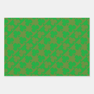 Kleeblatt-Muster Geschenkpapier Set