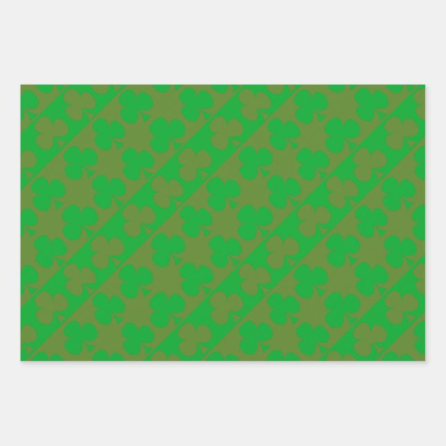 Kleeblatt-Muster Geschenkpapier Set (Vorderseite)