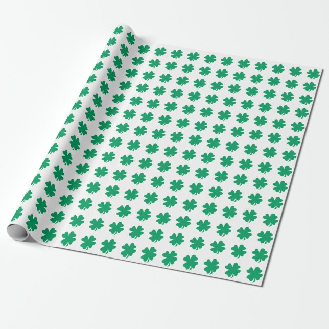 Kleeblatt Muster Green St Patrick's Day 2023 Geschenkpapier (Ungerollt)