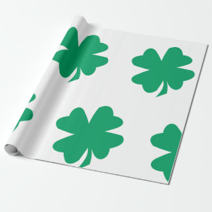 Kleeblatt Muster Green St Patrick's Day 2024 Geschenkpapier