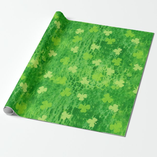 Kleeblatt Muster - Irish Clover - Wrapping Paper Geschenkpapier (Ungerollt)