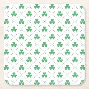 Kleeblatt-Muster St. Patrick's Day-53224 Rechteckiger Pappuntersetzer