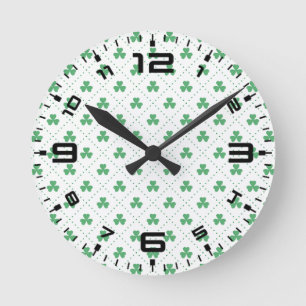 Kleeblatt-Muster St. Patrick's Day-53224 Runde Wanduhr