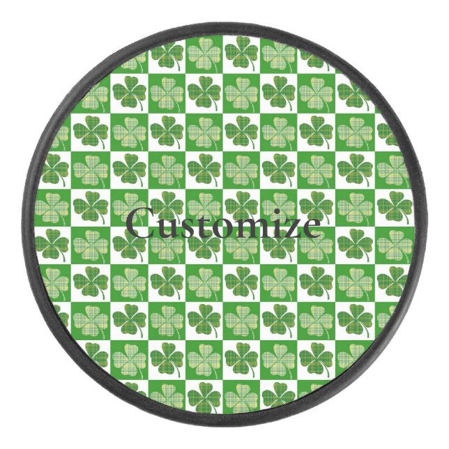 Kleeblatt Muster Thunder_Cove Eishockey Puck (Vorderseite)
