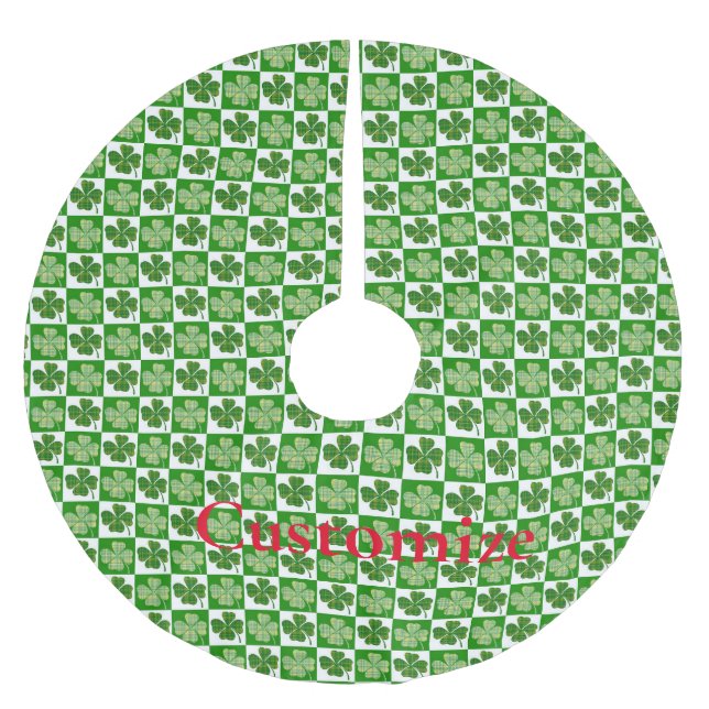 Kleeblatt Muster Thunder_Cove Polyester Weihnachtsbaumdecke (Vorderseite)