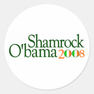 Kleeblatt Obama 2008 Runder Aufkleber