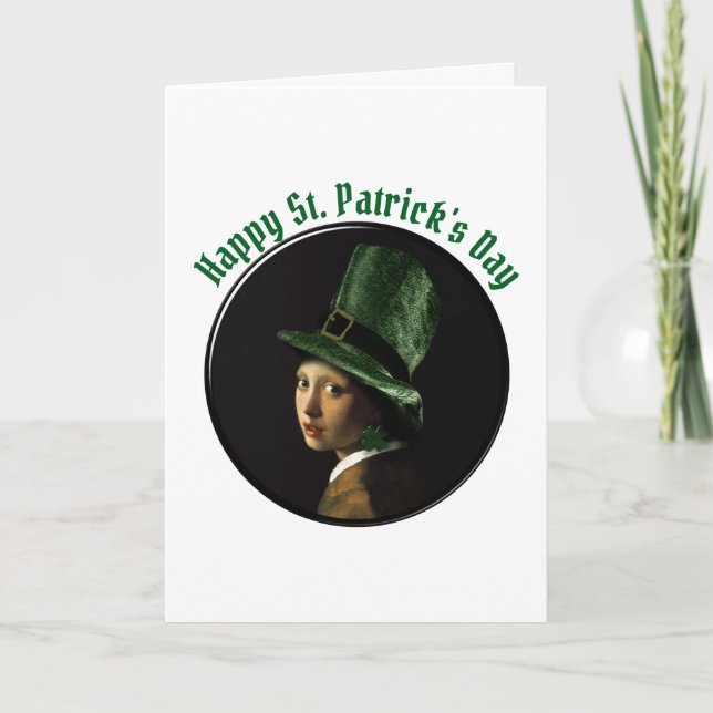 Kleeblatt-Ohrhänger St. Patrick's Day Karte (Vorderseite)