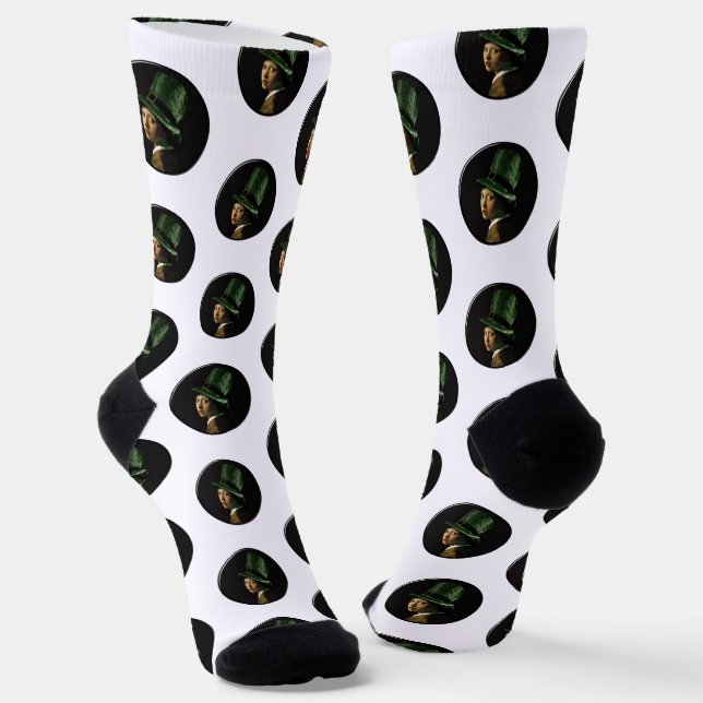 Kleeblatt-Ohrhänger St. Patrick's Day Socken (Gewinkelt)