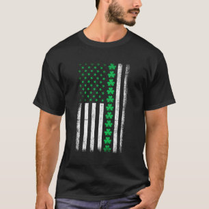 Kleeblatt Patriotic American Flag Irish St Patrick T-Shirt