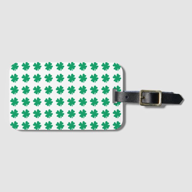 Kleeblatt Pattern Green St Patrick's Day Gepäckanhänger (Vorderseite (Horizontal))