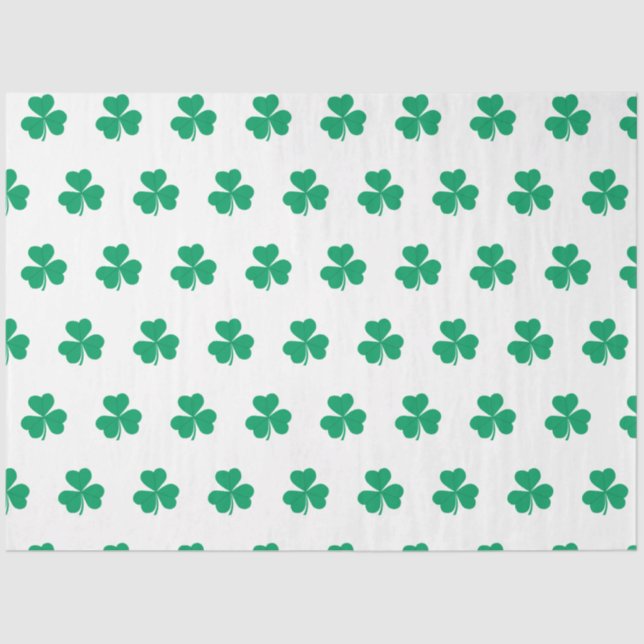 Kleeblatt Pattern Green St. Patrick's Day Seidenpapier (Vorderseite)