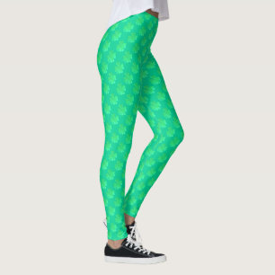 Kleeblatt Pattern St Patricks Day Light Green Girl Leggings