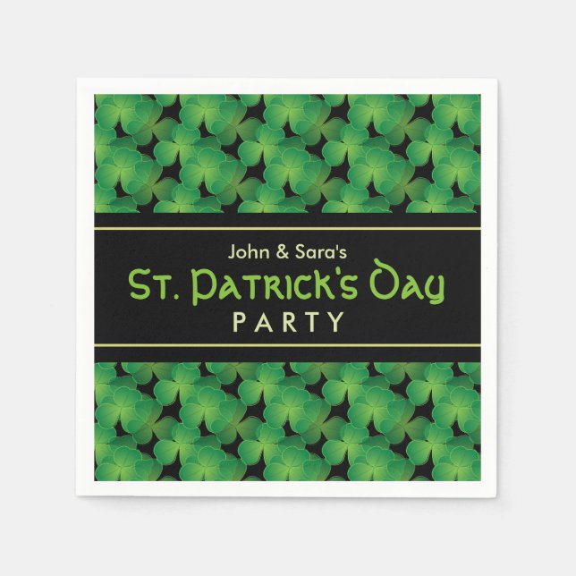 Kleeblatt Pattern St. Patrick's Day Party Serviette (Vorderseite)