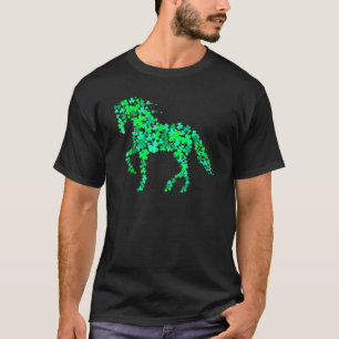 Kleeblatt Pferd St. Patricks Tag Lustiges Hufeisen T-Shirt
