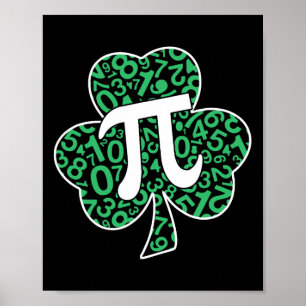 Kleeblatt Pi Day Niedlich St. Patrick's Day und Ma Poster
