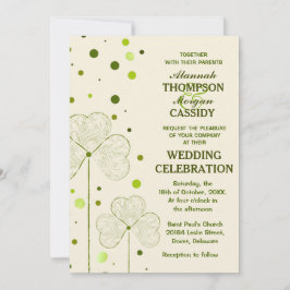 Kleeblatt Polka Dots Einladung Hochzeit